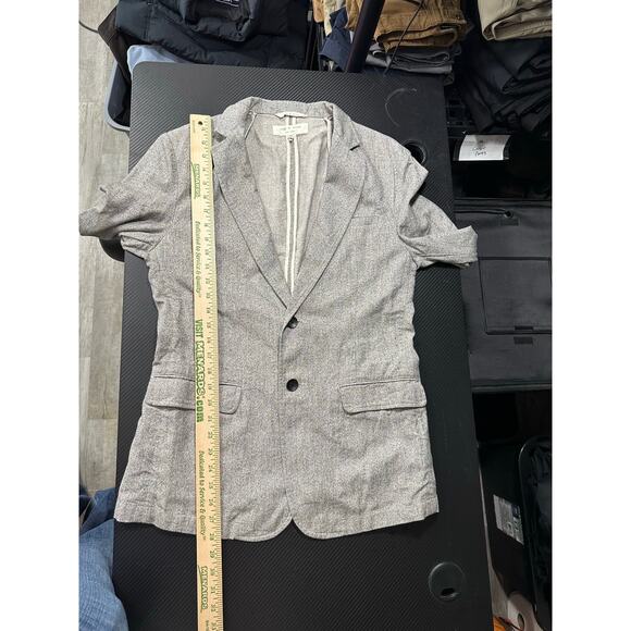 Rag & Bone Blazer Cotton Linen Blend Grey Heather Size 38 Preppy Office Designer - Picture 5 of 13